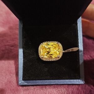 Radiant Yellow Gemstone Ring